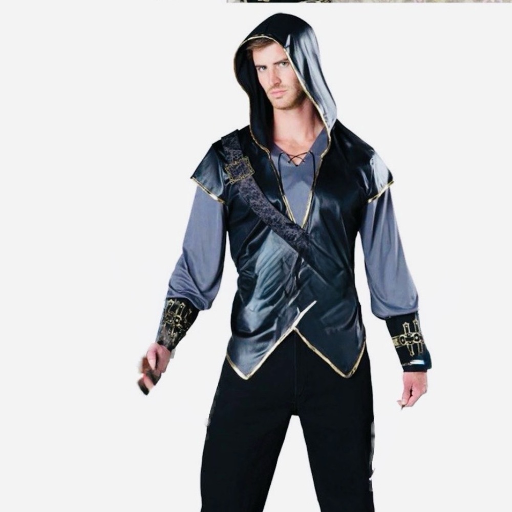 Spirit Costume Black and Gray Hooded Costume
